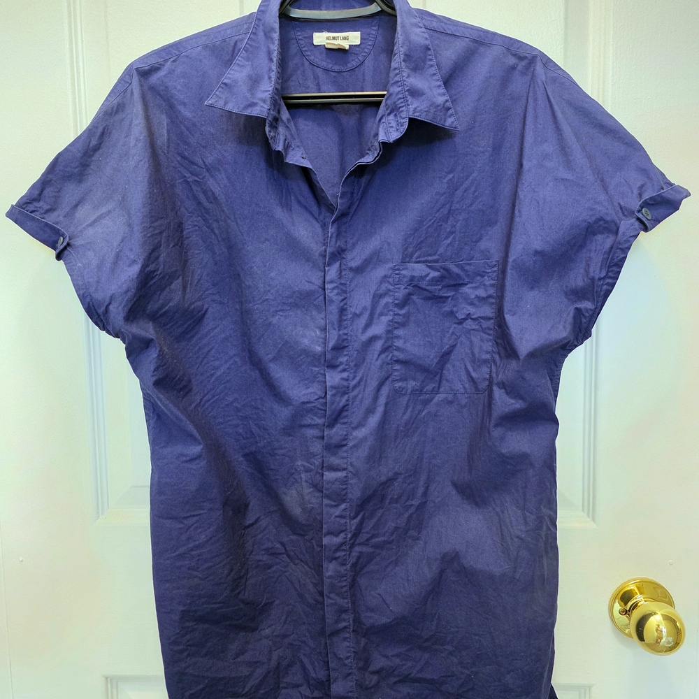 Helmut Lang Blue Casual Button Down Shirt
